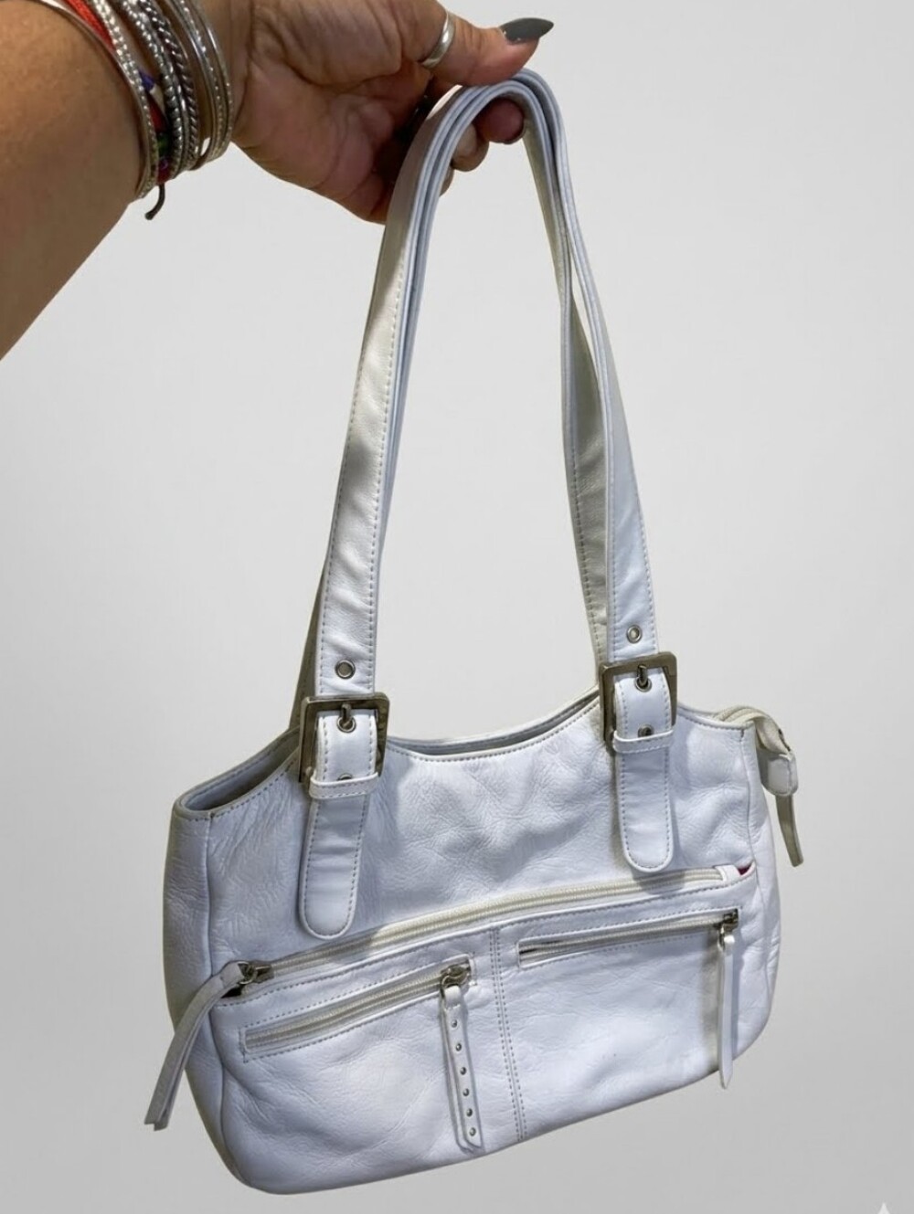 Stone & Co White Leather Shoulder Bag